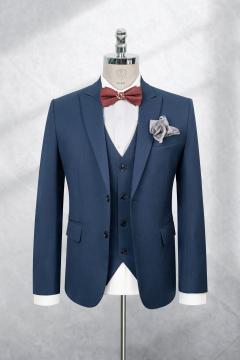 Bộ Suit Xanh Navy Họa Tiết Kẻ Sọc Modern Fit TGS381